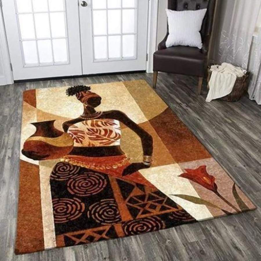 Traditional African Woman Rectangle Rug