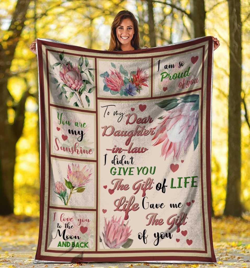 To My Dear Daughter In Law Protea Cynaroides Flower GS-CL-ML1101 Sherpa Fleece Blanket