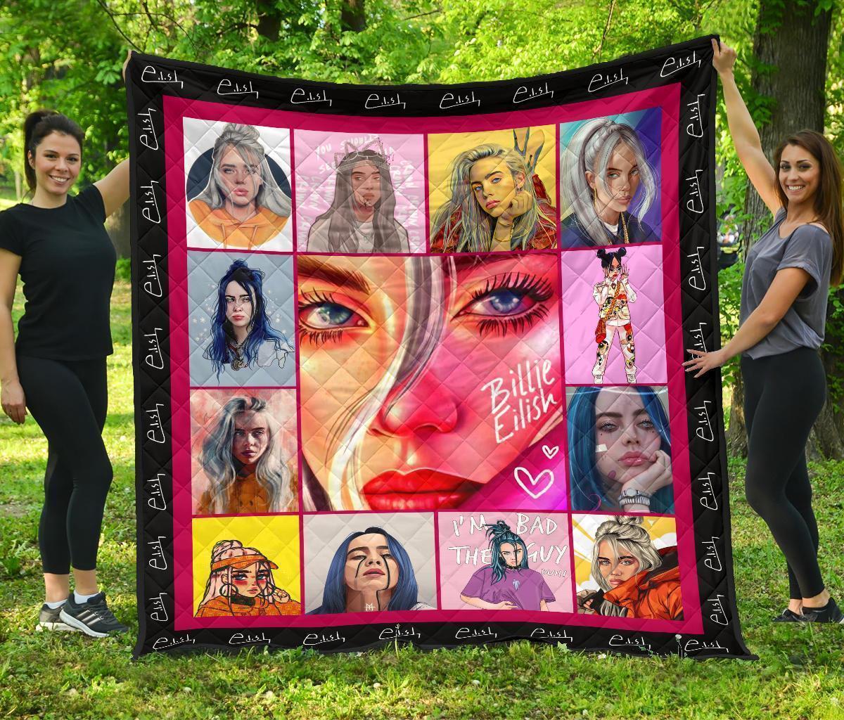 Billie Eilish Quilt Blanket Funny Gift Idea For Fan