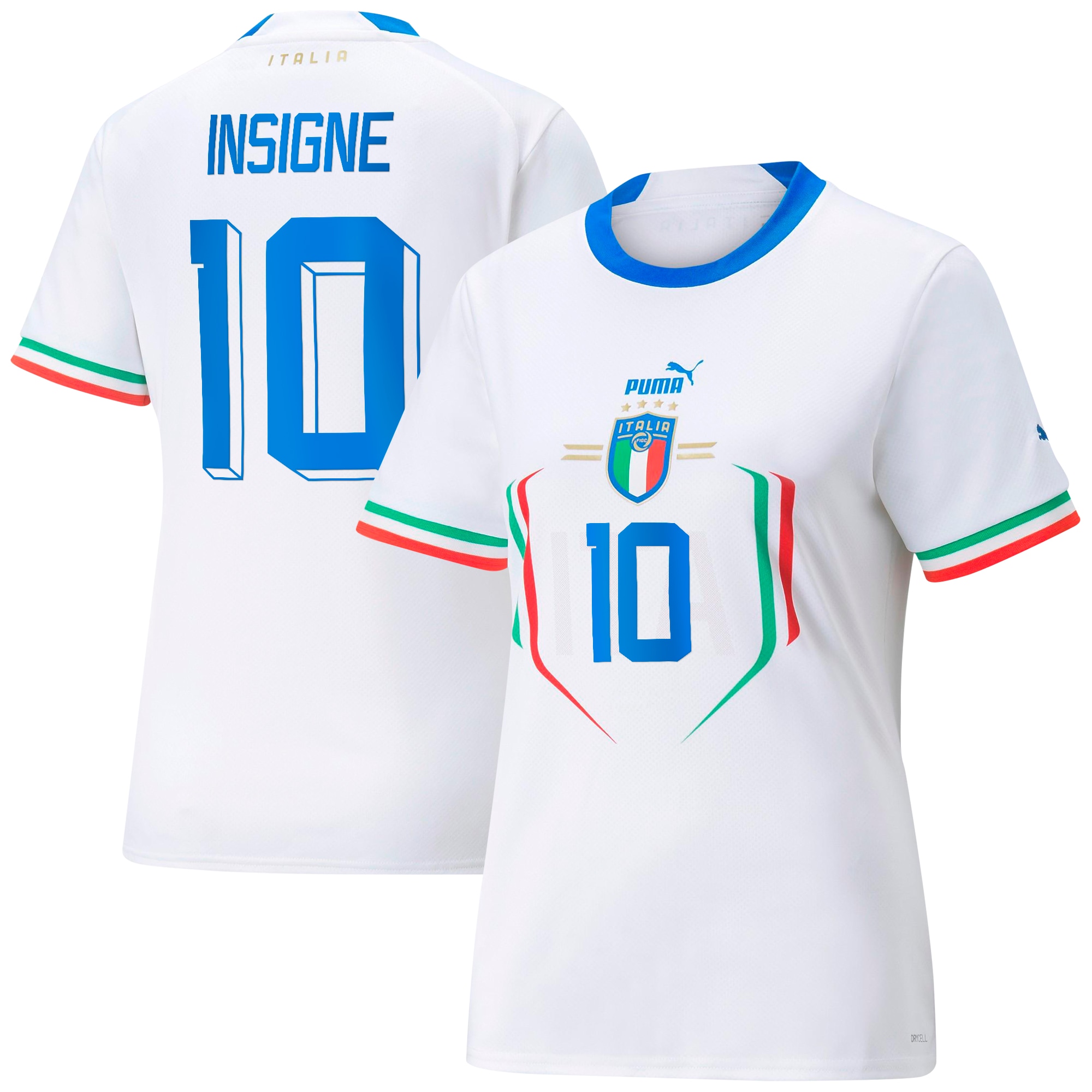 Lorenzo Insigne Italy National Team Women's 2022/23 Away Replica Player Jersey – White