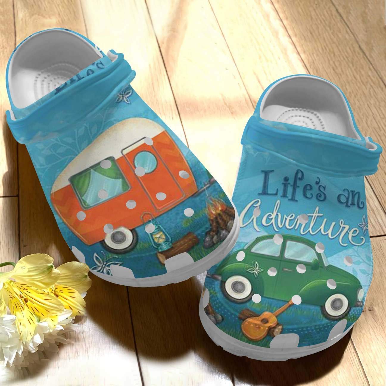 Camping Personalized Clog, Custom Name, Text Life Is An Adventure, Fashion Style For Women, Men, Kid, Print 3D