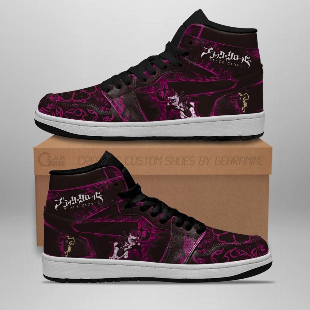 Black Asta Custom Purple Black Clover Anime Air Jordan Shoes Sport Sneakers