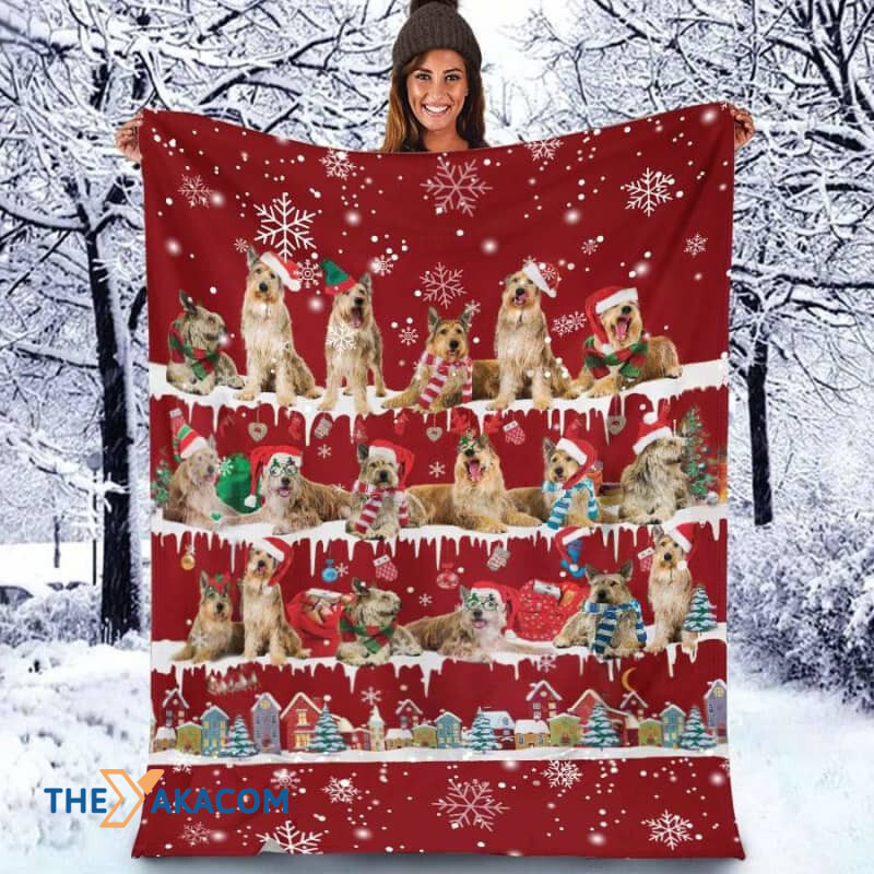 Berger Picard Christmas Blanket Throw Blanket Best Gift For Dog Lovers Fleece Sherpa Throw Blanket