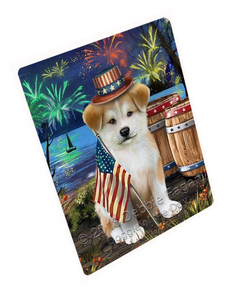 4Th Of July Independence Day Fireworks Akita Dog At The Lake Blanket Blnkt75702