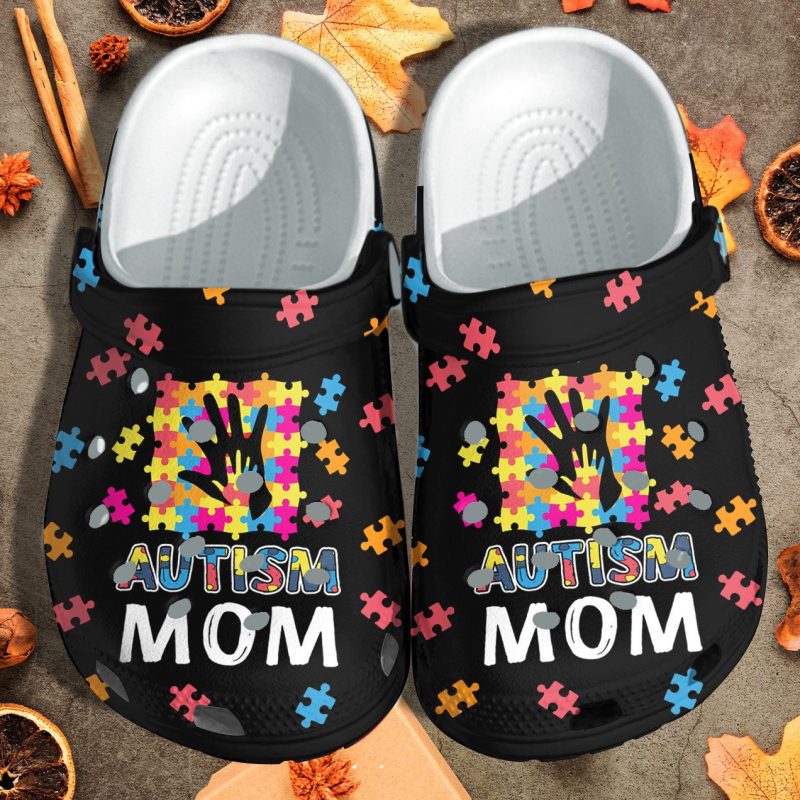 Autism Mom Puzzel Hand High Five Kid Shoes – Autism Awareness Shoes Croc Clogs Gifts For Mother Day