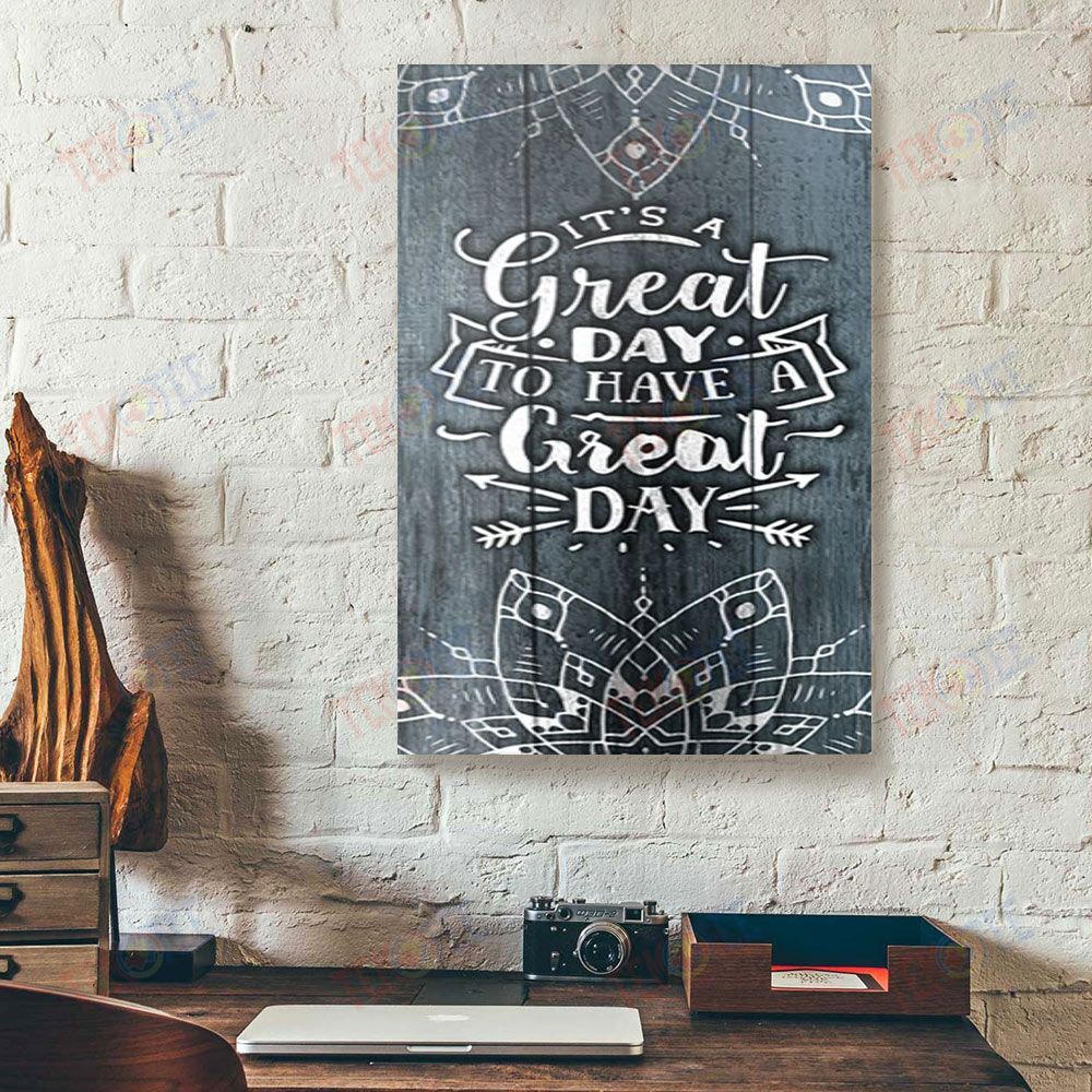 Canvas Prints It’S A Great Day To Have A Great Day Wood Frame Yoga Canvas Wall Art Home Decor