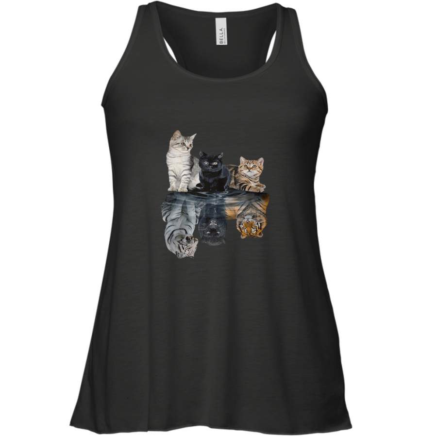 Cats reflection tigers shirt Racerback Tank