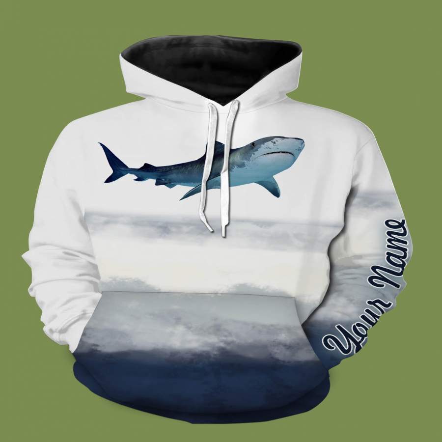 Cool shark fishing 3D full printing shirt and hoodie for adult and kid – TATS11