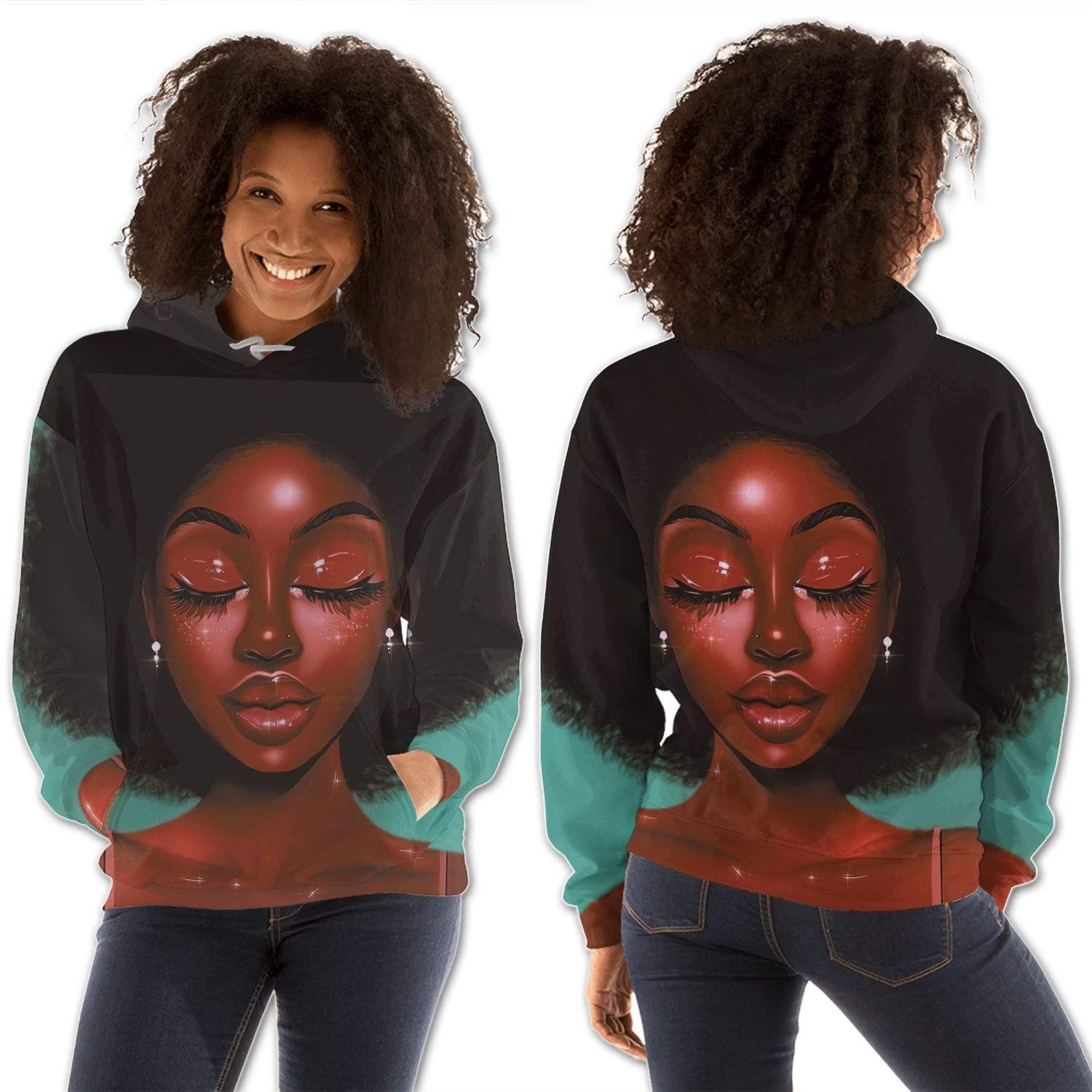 African American Hoodies Beautiful Afro Girl Black History Clothing