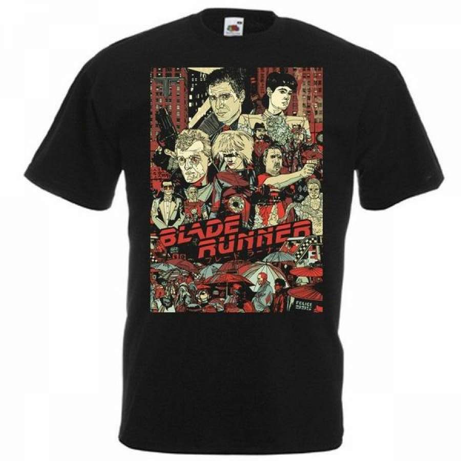 Blade Runner Movie Poster T Shirt Black Bricknatural All Sizes Harrison Ford