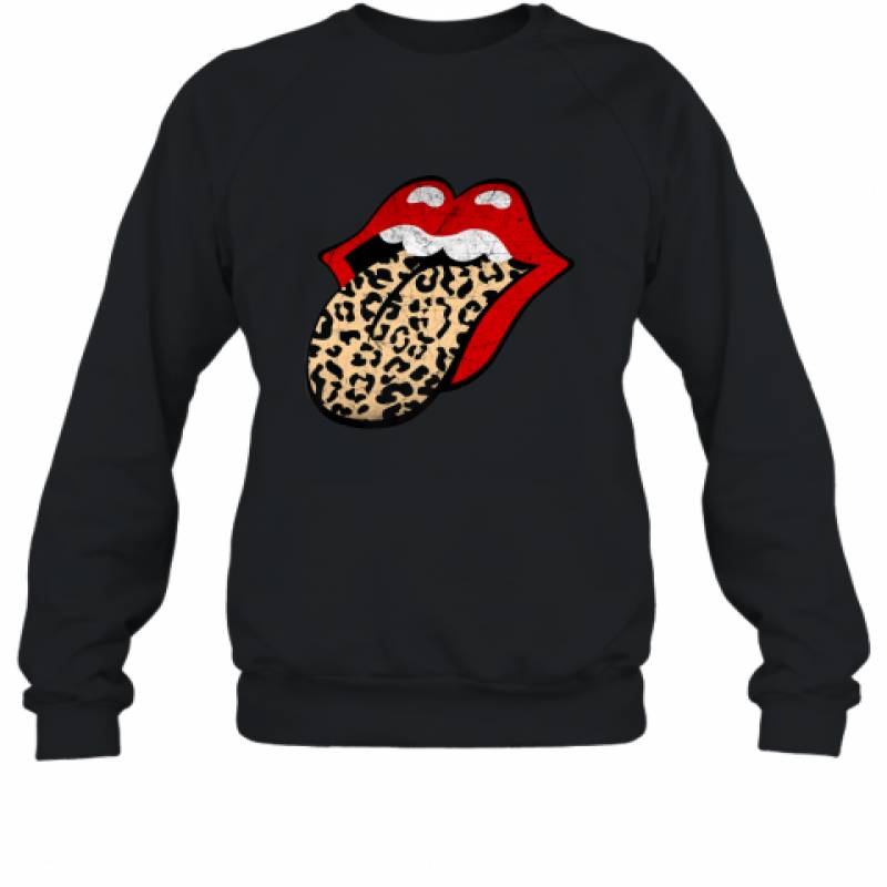 Red Lips, Leopard Tongue, iconic band Sweatshirt