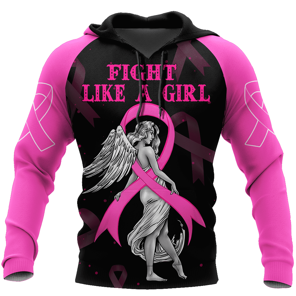 Fight Like A Girl Breast Cancer Awareness 3D Printed Hoodie, T-Shirt For Men And Women