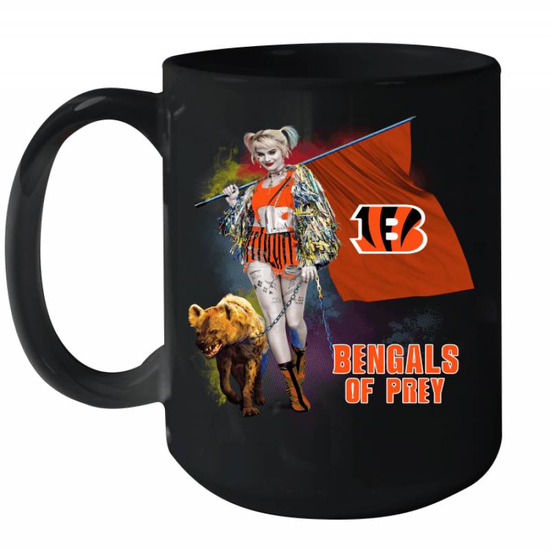 Harley Quinn flag Cincinnati Bengals Of Prey Ceramic Mug 15oz