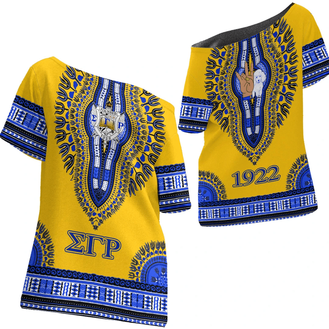 Africa Zone Shirt – Sigma Gamma Rho Dashiki Off Shoulder T-Shirt A31