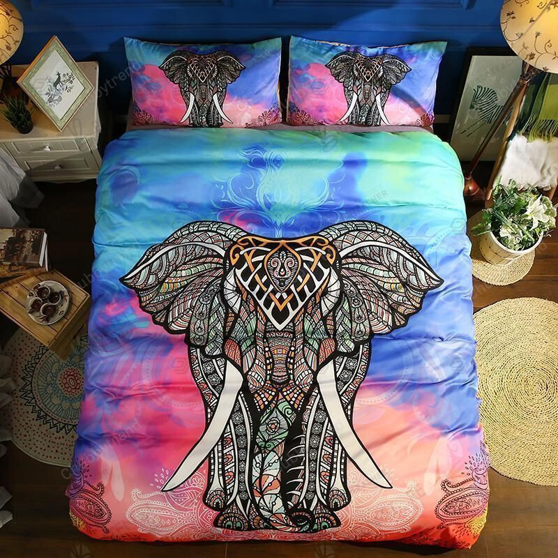 3D Bohemian Color Elephant Bed Sheets Duvet Cover Bedding Set Great Gifts For Birthday Christmas Thanksgiving