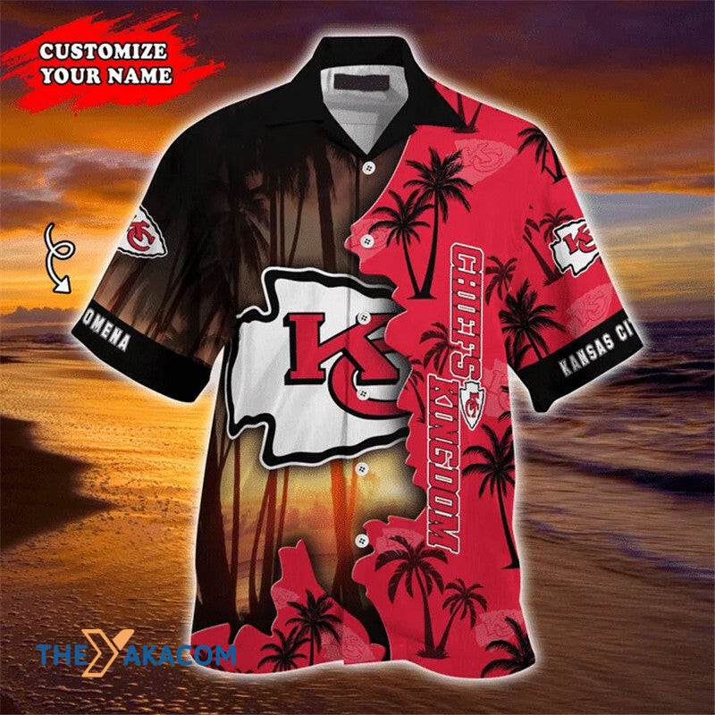 Kansas City American Football Team Road Super Bowl Team Gift For Fan Personalized Custom Name Short Sleeve Hawaiian Shirt