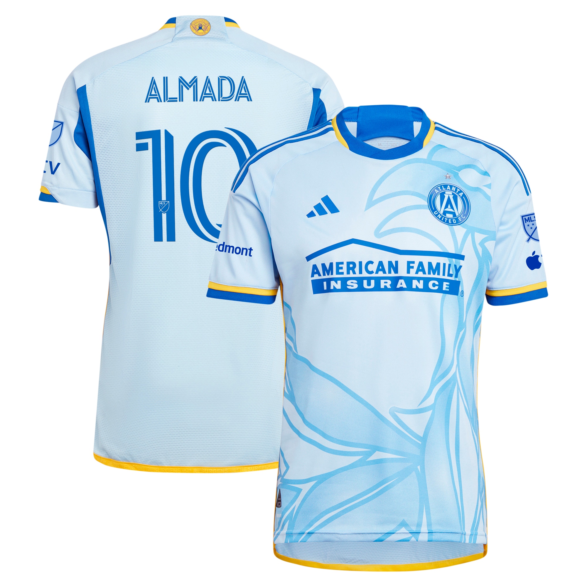 Thiago Almada Atlanta United FC 2024 The Resurgens Kit Authentic Player Jersey – Light Blue