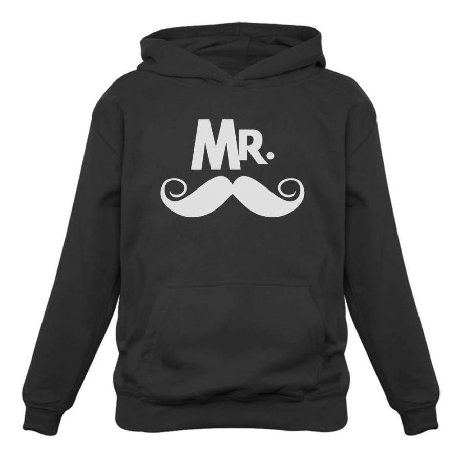 Mr. Mustache Valentine’s Day Matching Couples Gift Hoodie