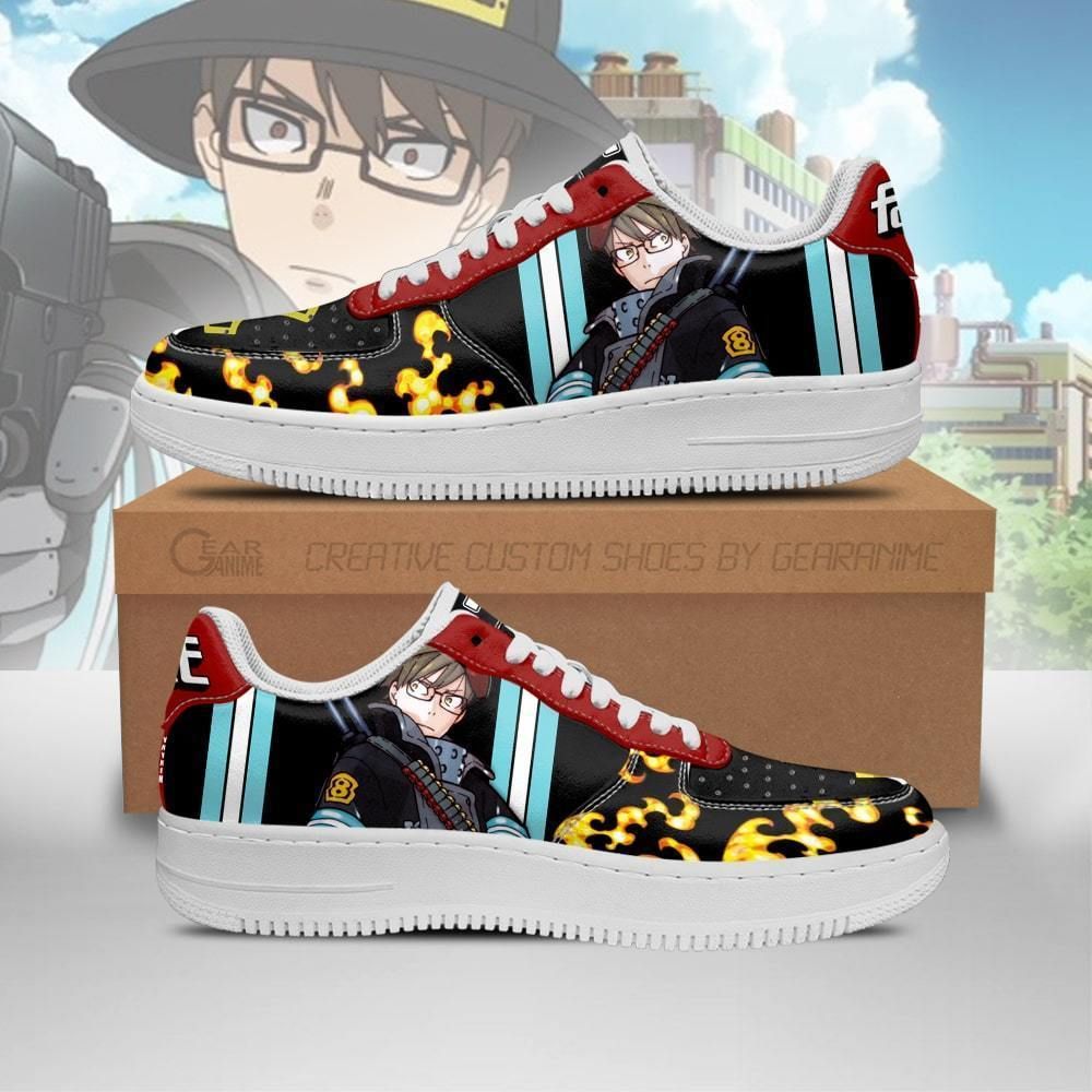 Fire Force Takehisa Hinawa Costume Air Force Shoes Sneakers Custom Anime