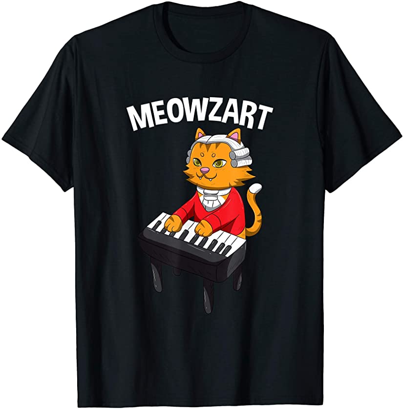 Meowzart Classical Musical Cat Kitten, Mozart Classic Music T-Shirt