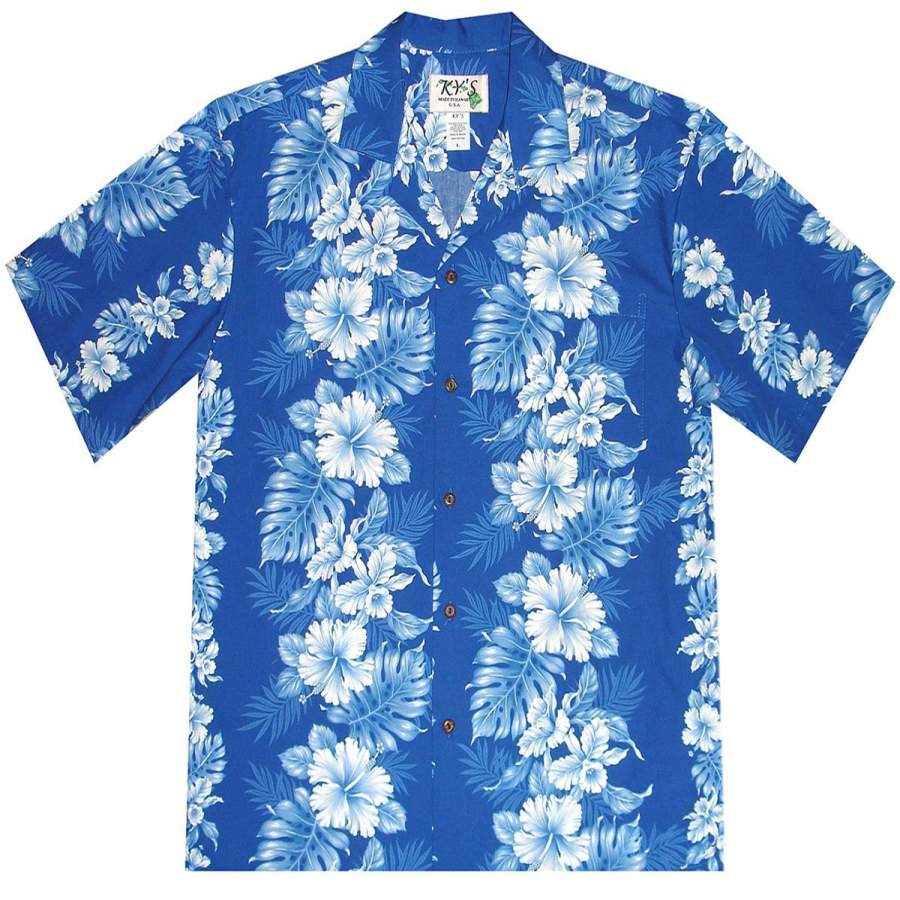 Royal Hibiscus Blue Hawaiian Shirt - Pinotee Store