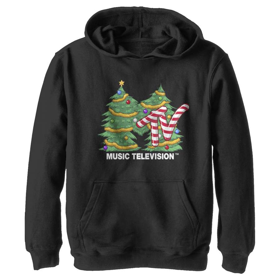 MTV Boy’s Christmas Tree Logo  Lightweight Hoodie