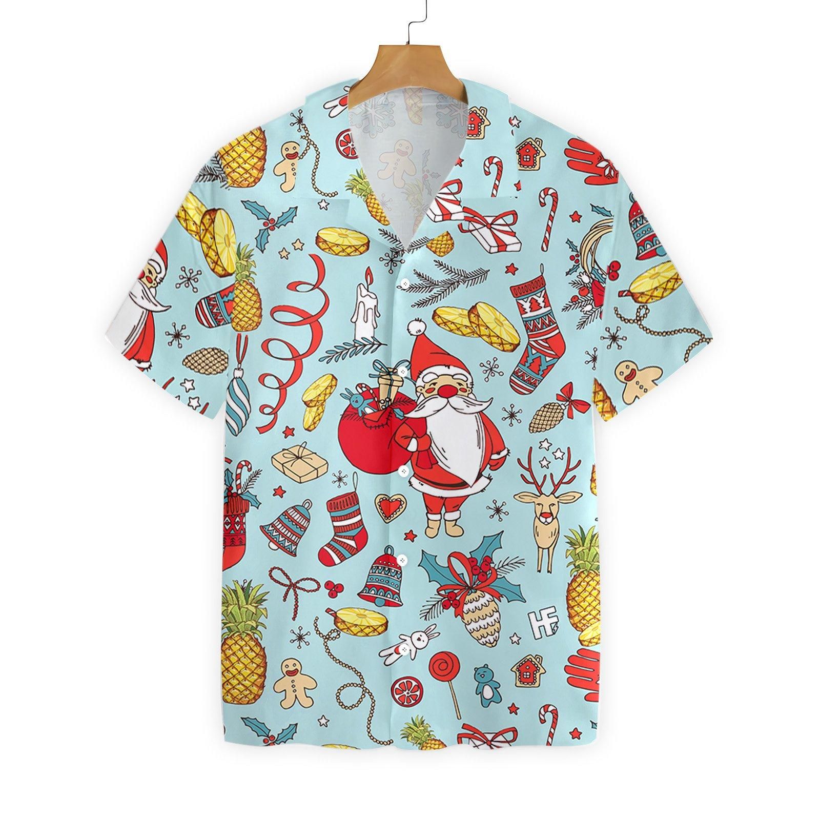 Pineapple Santa Clau Pattern 2710 Hawaii Shirt Ha4618