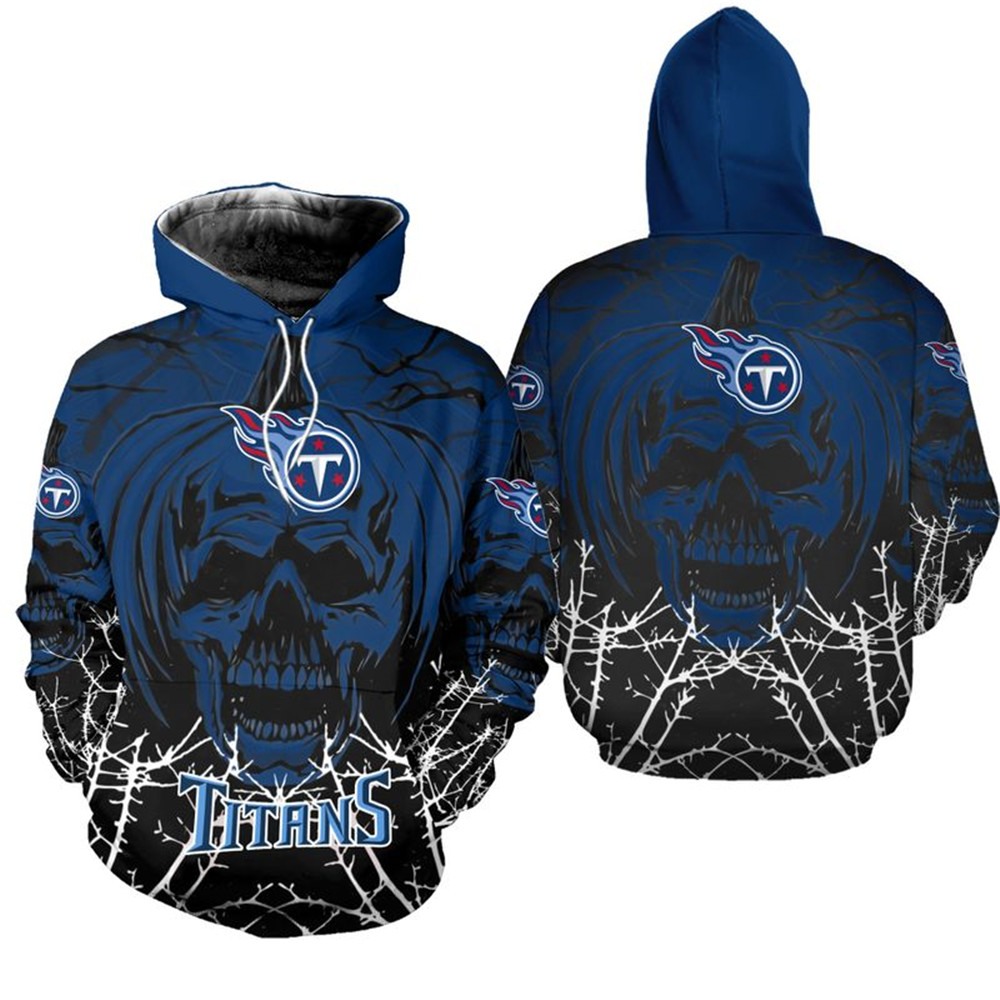 Tennessee Titans Hoodie Halloween Pumpkin Skull Print Sweatshirt