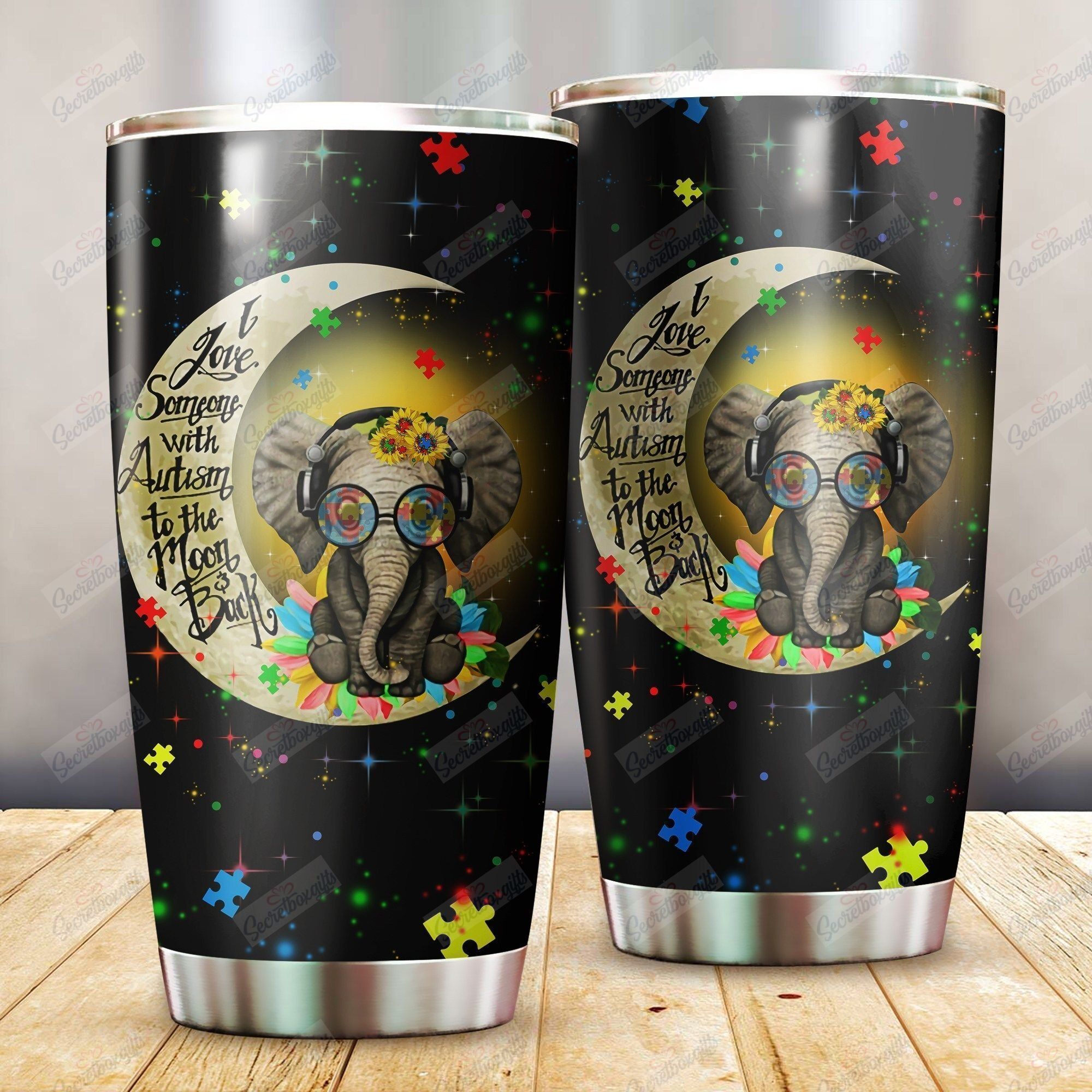 Personalized Autism Awareness Elephant Love Someone With Autism Gs-Cl-Dt1104 Stainless Steel Tumbler Travel Customize Name, Text, Number, Image