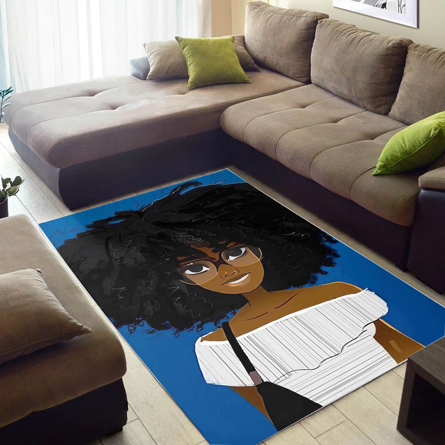 African American Area Rugs Beautiful Melanin Black Girl African Print Carpet Afrocentric Home Decor And Style BPS40867