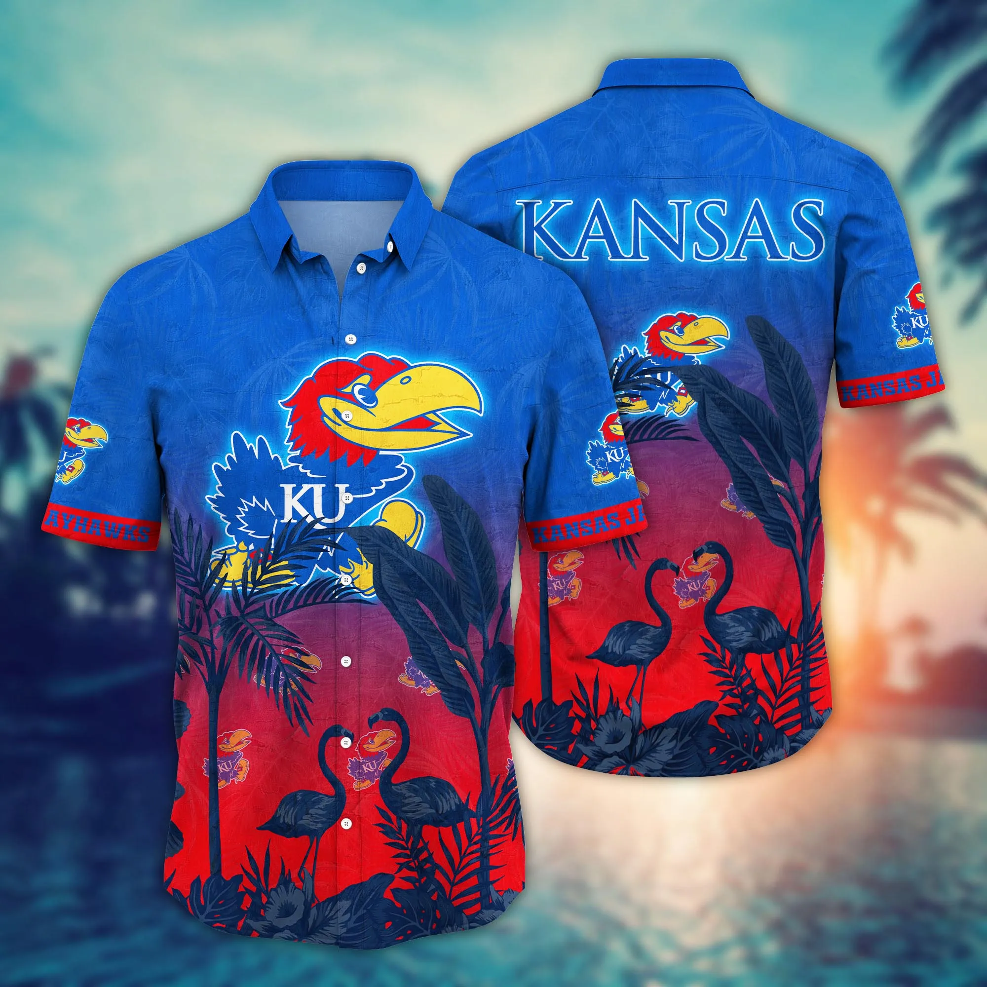 Kansas Jayhawks NCCA Hawaiian Shirt Leisuretime Aloha Shirt