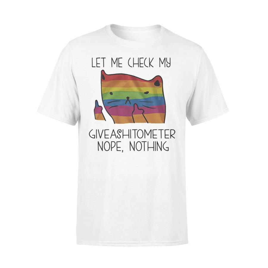 Cat Lgbt Let Me Check My Giveashitometer Nope Nothing T-shirt