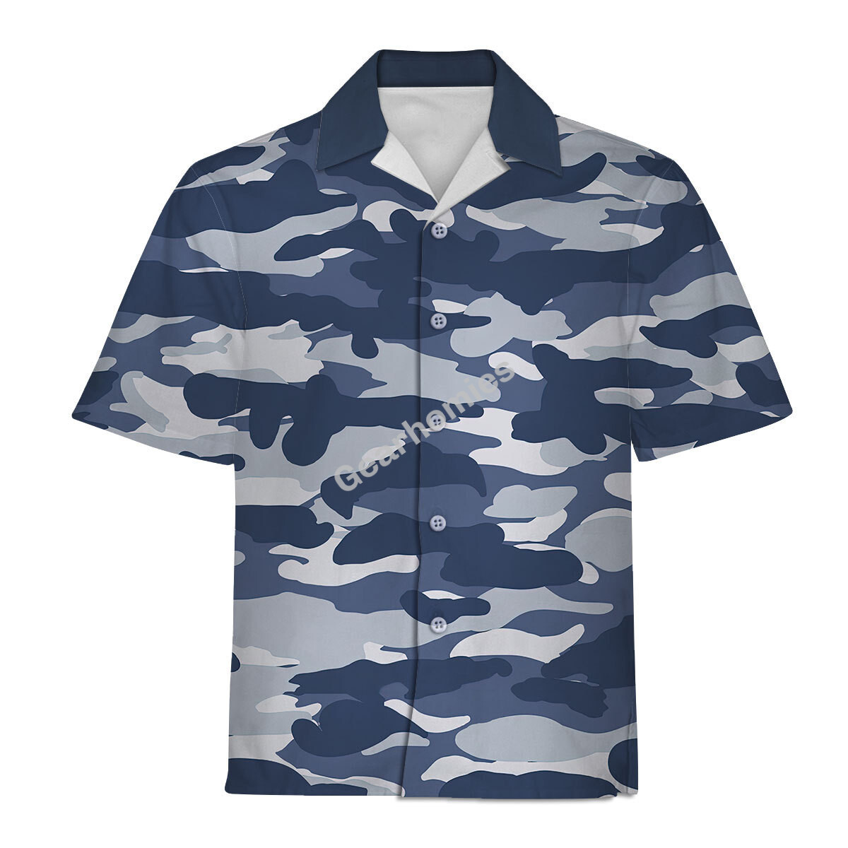 Urban Blue Camo Hawaiian Shirt