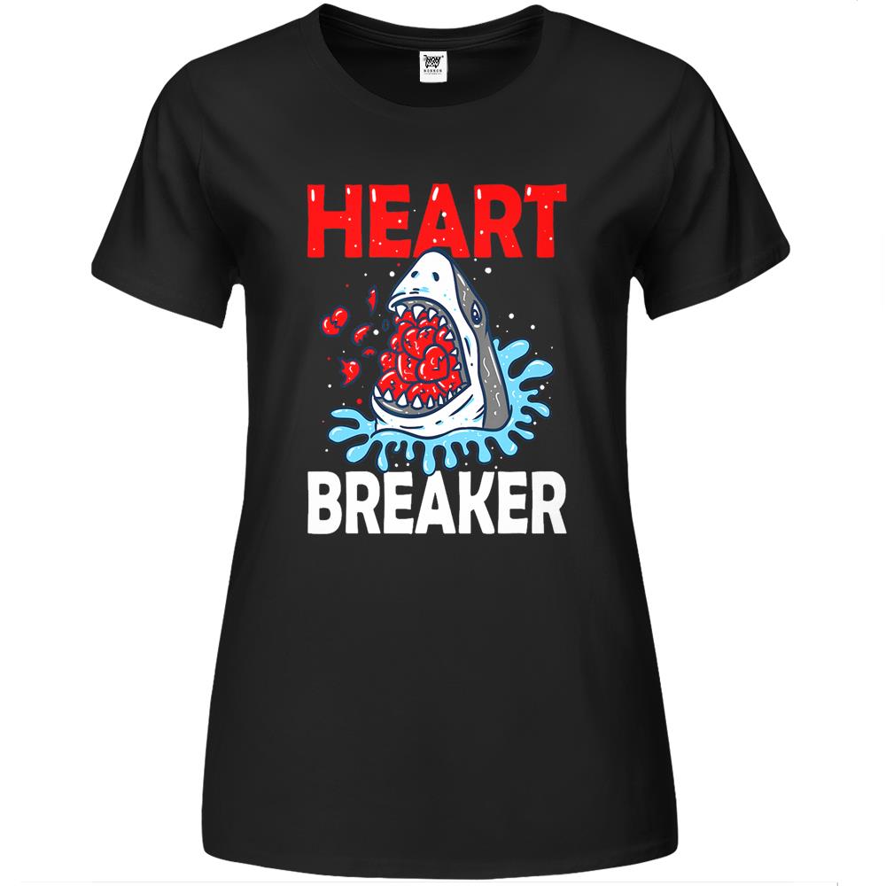 Valentines Day Shark Heart Breaker Funny Boys Premium Womens T Shirts