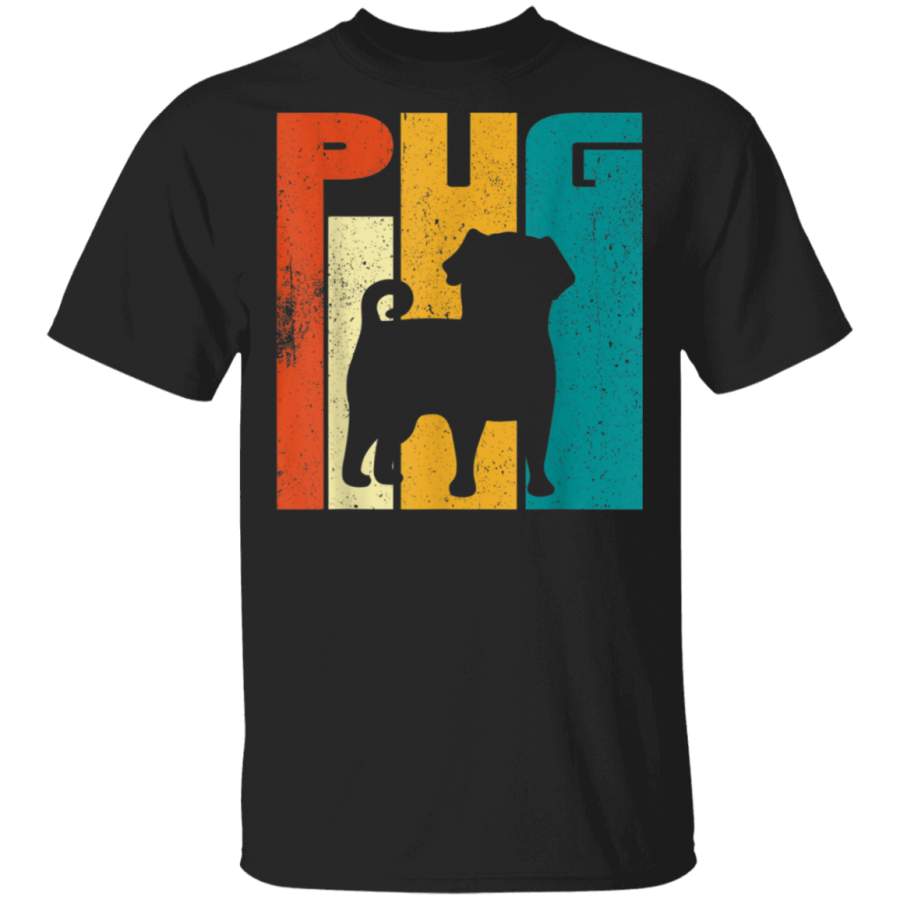 Vintage Pug Shirt Funny Dog Dad and Mom Gift