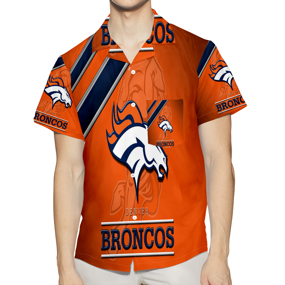 Denver Broncos Emblem V53 3D All Over Print Summer Beach Hawaiian Shirt With Pocket