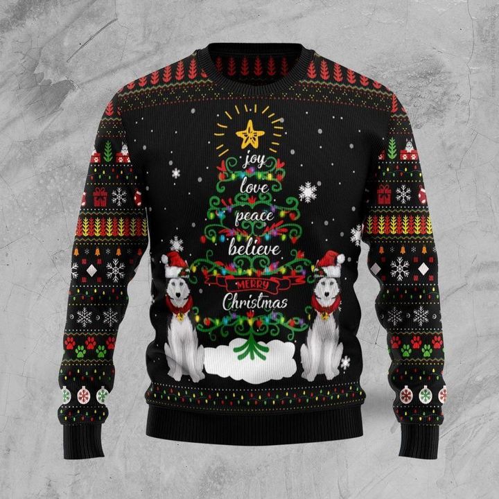 Merry Christmas Husky Ugly Christmas Sweater | For Men & Women | Adult | Us6346