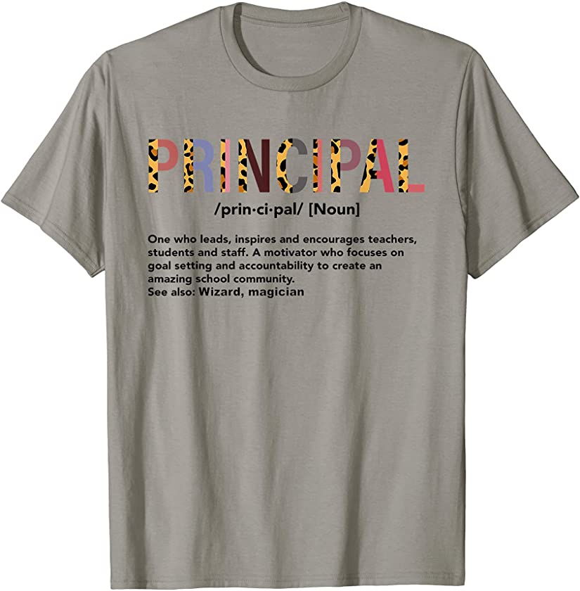 VMAO Leopard Principal Definition Principal Teacher Lover T-Shirt