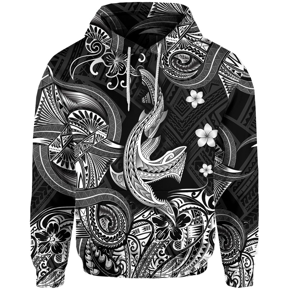 (Custom Personalised) Hawaii Angry Shark Polynesian Hoodie Unique Style – Black Lt8