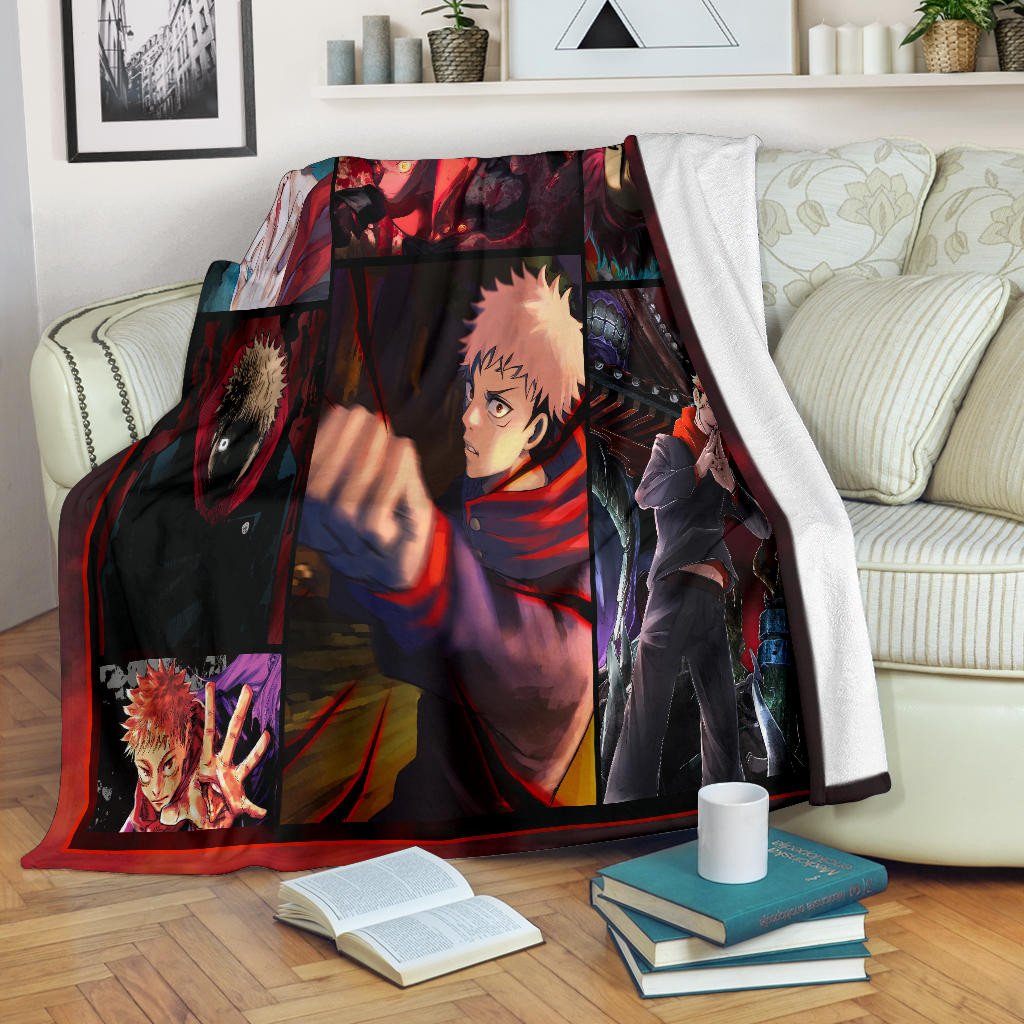 Yuji Itadori Jujutsu Kaisen Fleece Blanket Anime Home Decor Custom For Fans Na040101