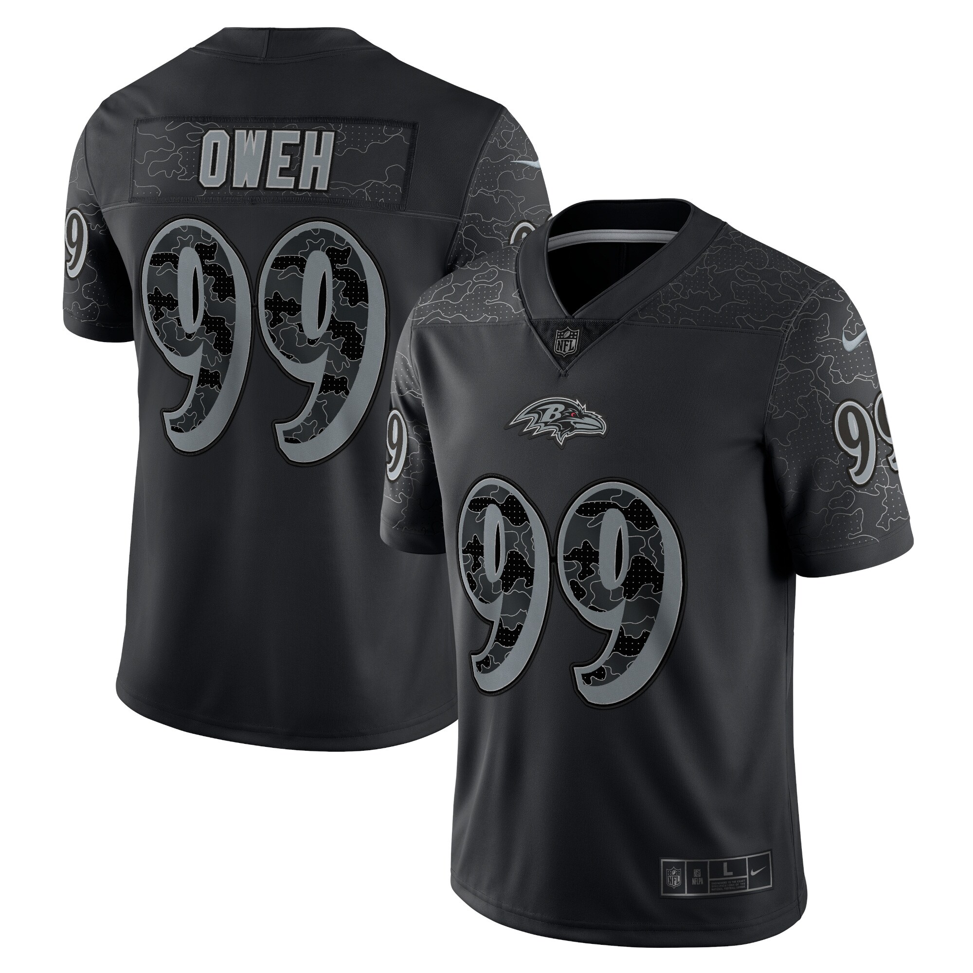 Odafe Oweh Baltimore Ravens RFLCTV Limited Jersey – Black