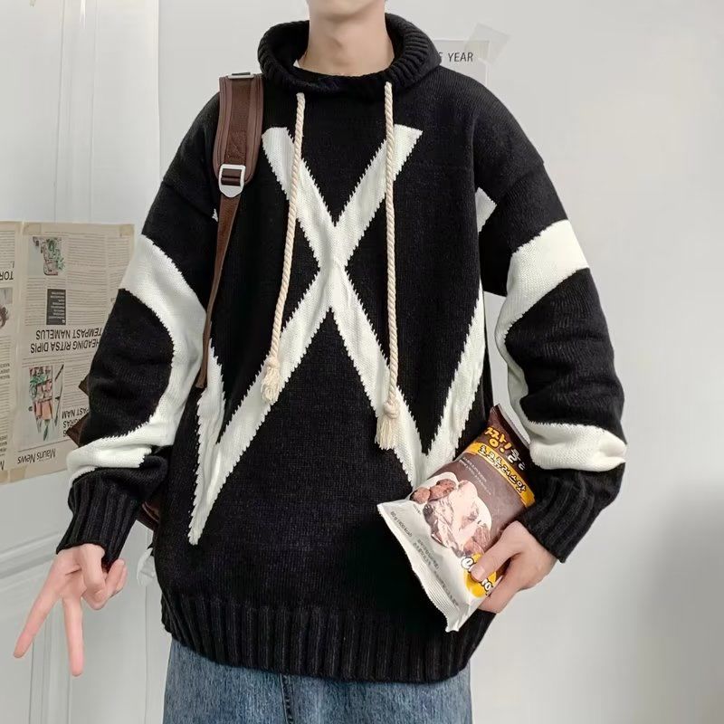 2022 Autumn New Light Luxury Fashion Sweater Men Loose and Comfortable Casual Knitted Sweater Jacket All-match Boutique Clothing alx