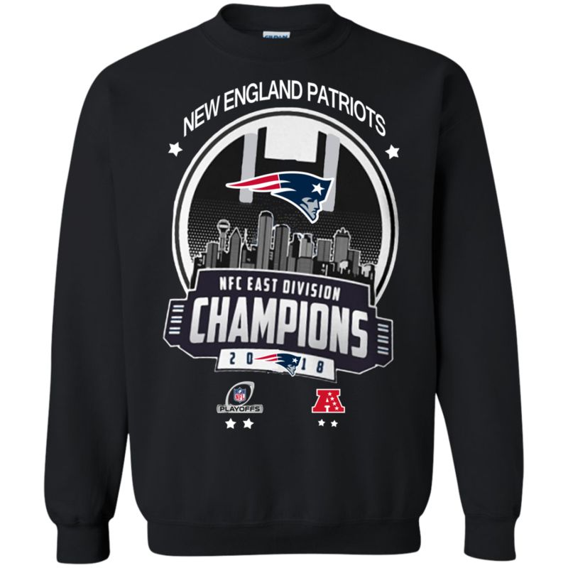 Champions 2018 Afc West Division New England Patriots Shirt G180 Gildan Crewneck Pullover Sweatshirt 8 Oz.