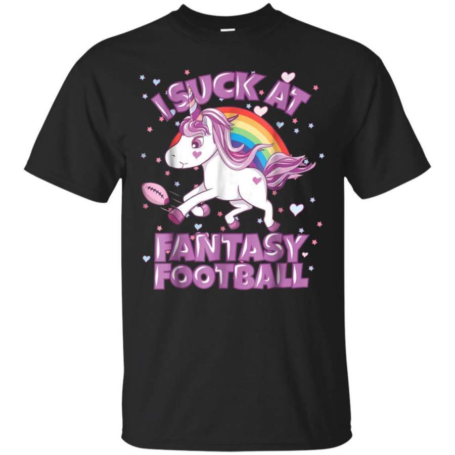 AGR I Suck At Fantasy Football Tshirt Unicron Cute Rainbow Tee Jaq T-shirt