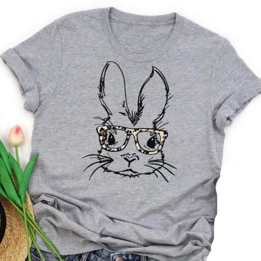 Bunny with glasses women’s easter shirt GST