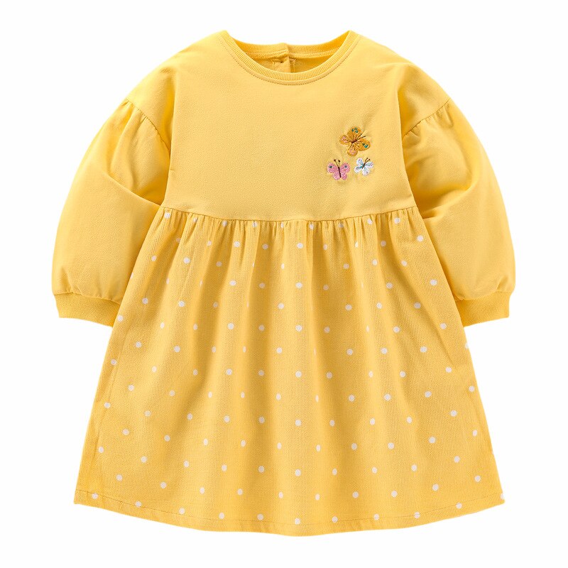 Spring Autumn Clothes Pastoral Baby Long-Sleeved Cotton And Floral Doll Dress Children’s Temperament Princess Girls’ Dress alx