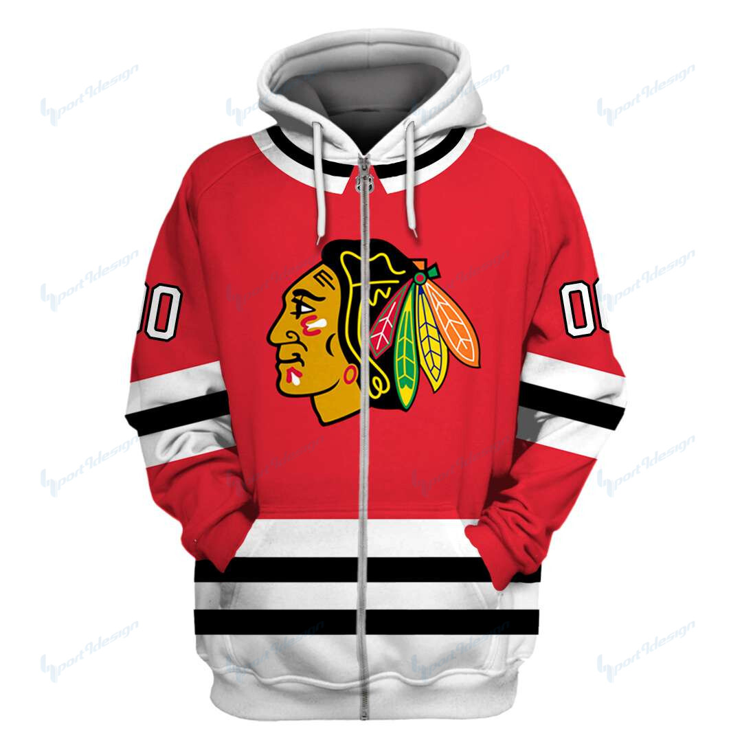 Chicago Blackhawks Limited Edition All Over Print Hoodie Sweatshirt Zip Hoodie T Shirt Unisex 853