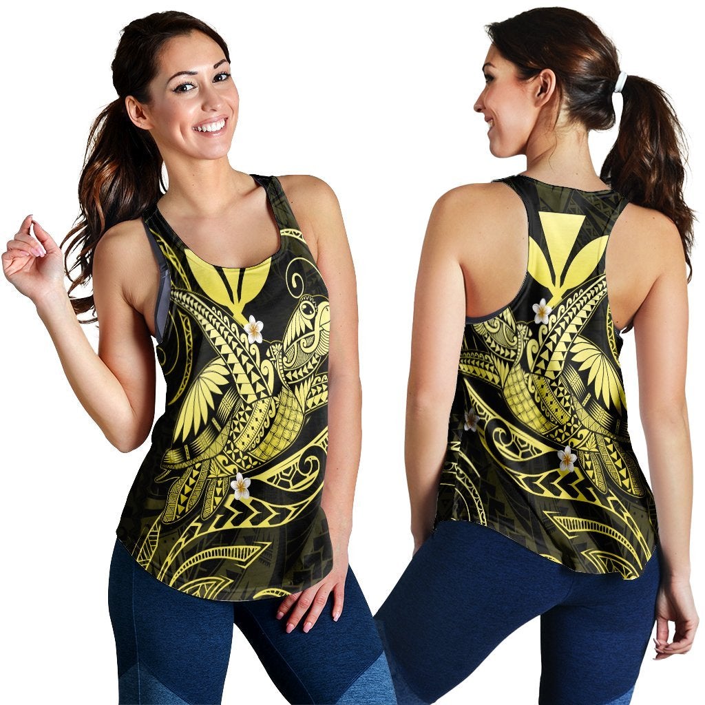 Hawaiian Turtle Polynesian Racerback Tank Nane Style Yellow Ah Ha82943