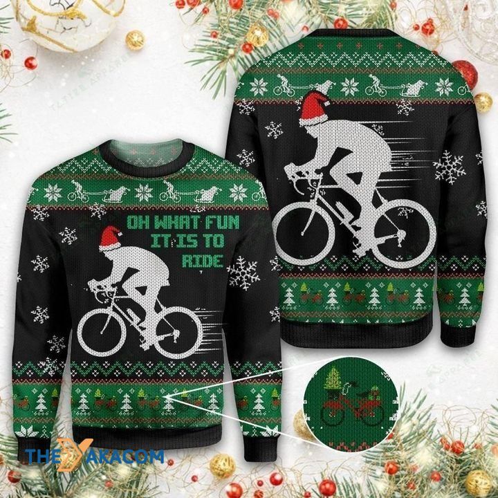 A Boy Riding Bike Oh What Fun It Is To Ride Gift For Christmas Ugly Christmas Sweater