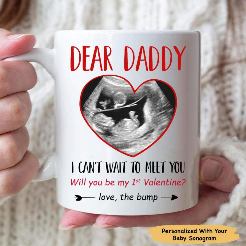 Personalized Daddy My First Valentine Mug Gift For Dad